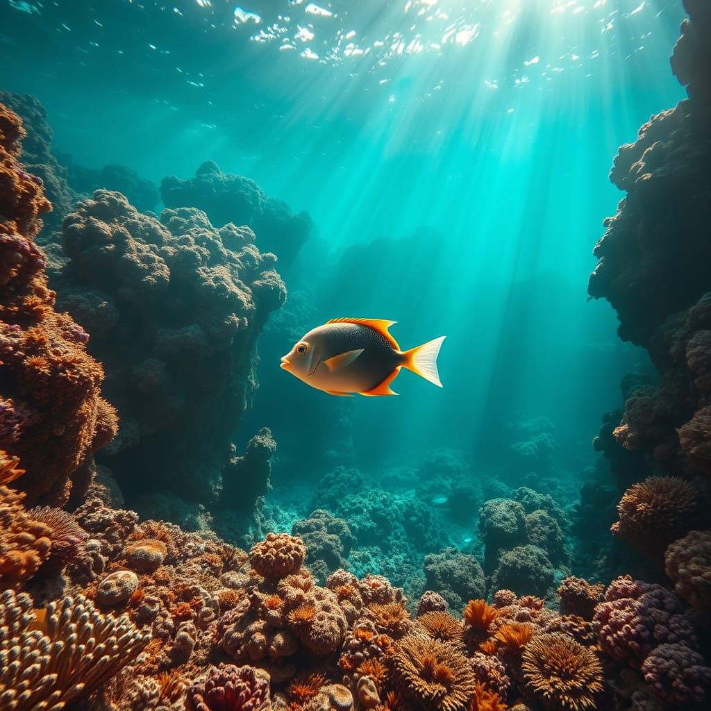 Majestic Coral Reef Teeming with Life in HDR
