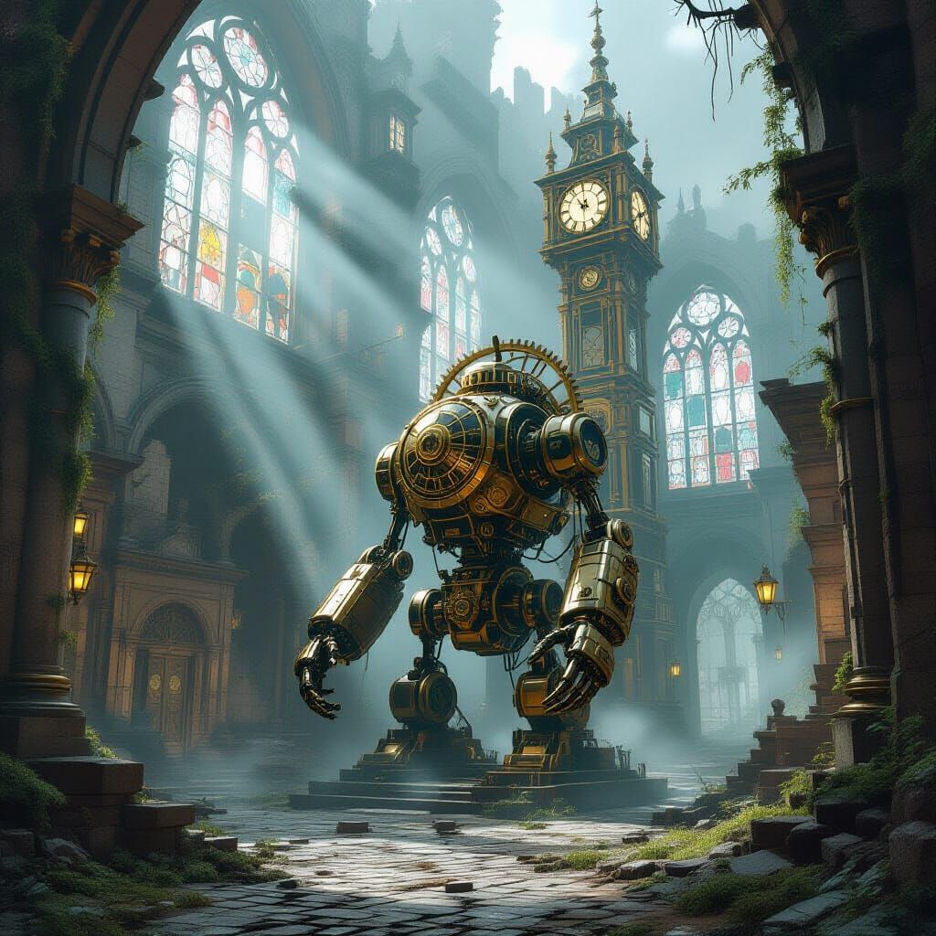 Steampunk Automaton in Ruined Clockwork City