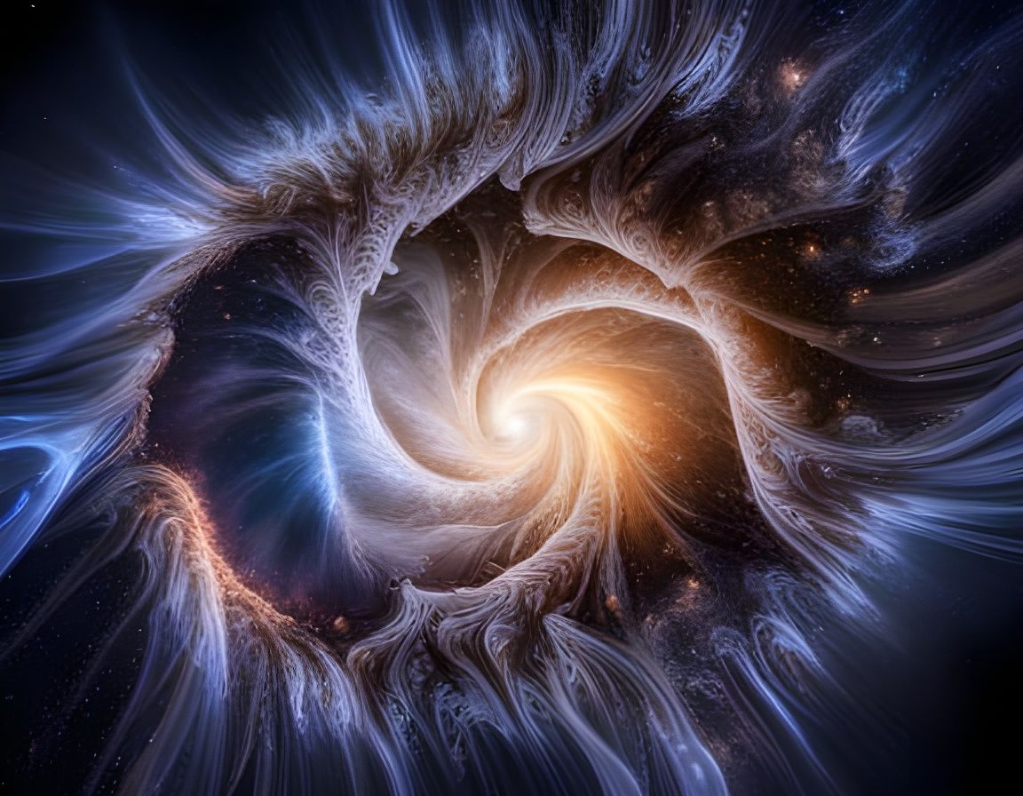 Fractal Glass Galaxies in Volumetric Lighting