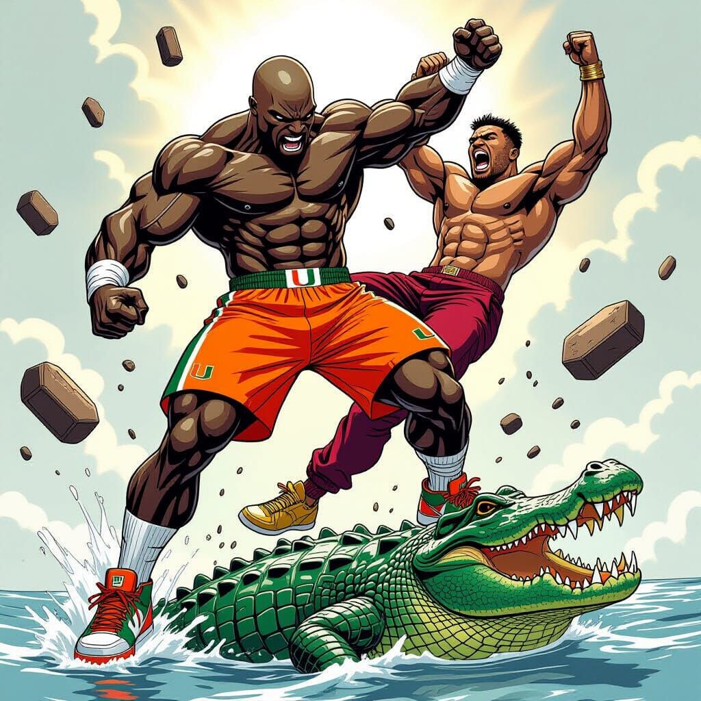 Black Warrior Chokes Opponent, Victorious Over Alligator