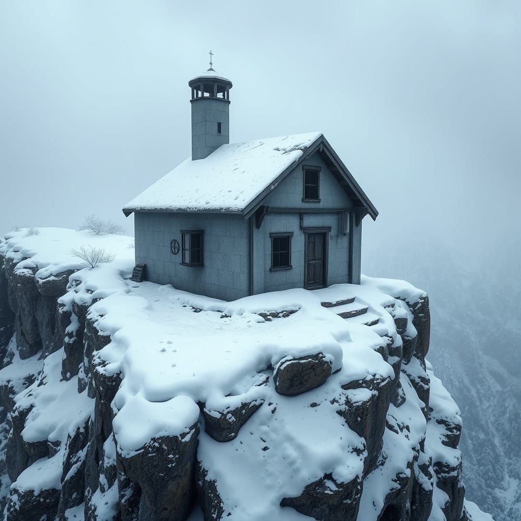 Forgotten 1920s Cliffside Cabin in Winter