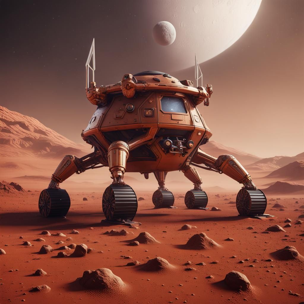 Nasal Viking Lander on Mars: Detailed Matte Painting