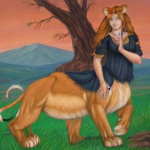 Hyperrealistic D&D Lion-Girl Portrait