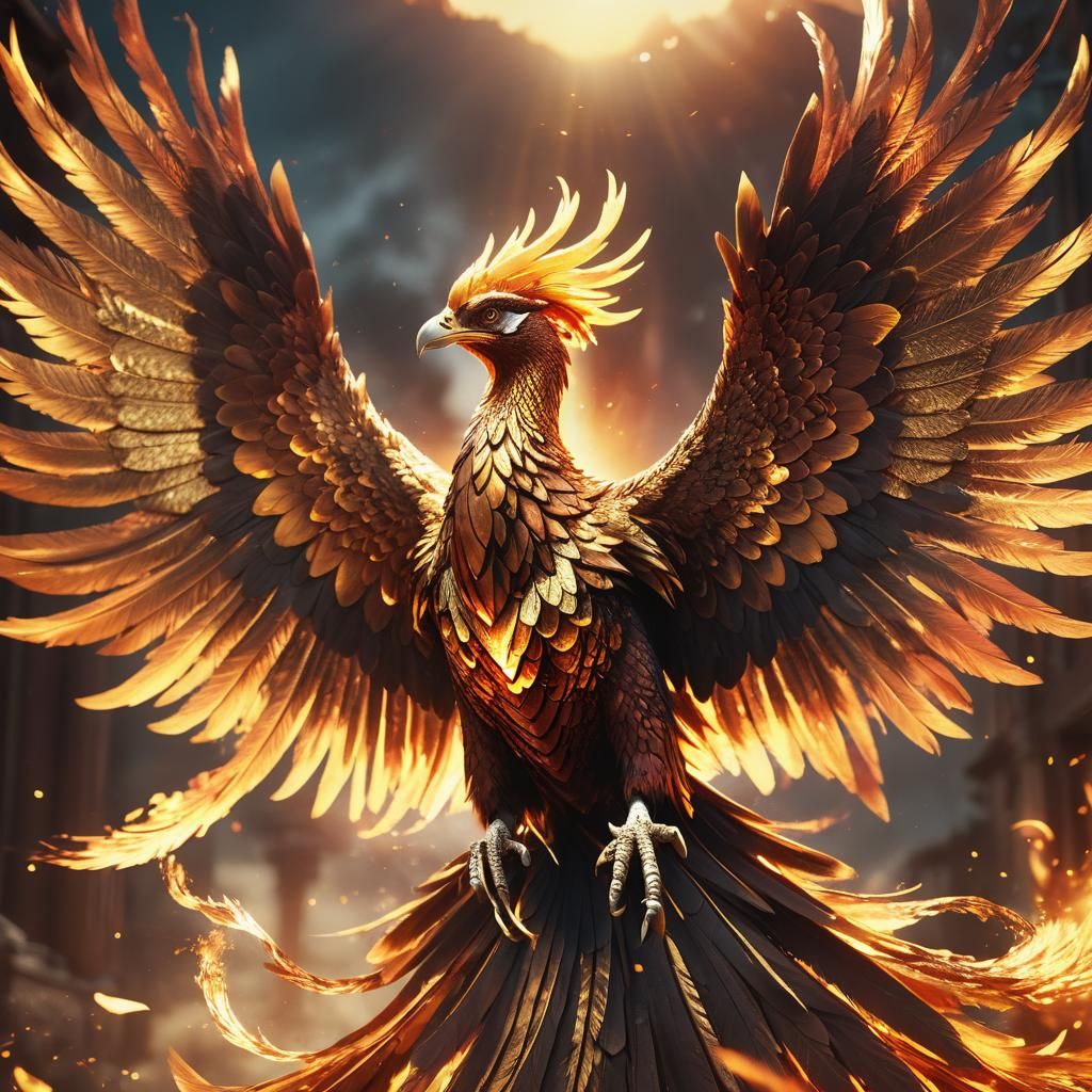Majestic Phoenix in Golden Hour Lighting