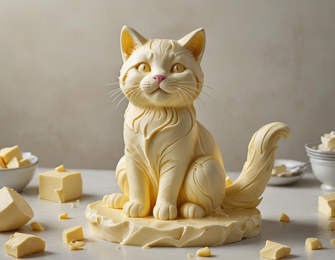 Butter Cat Sculpture in Divine Sunshine