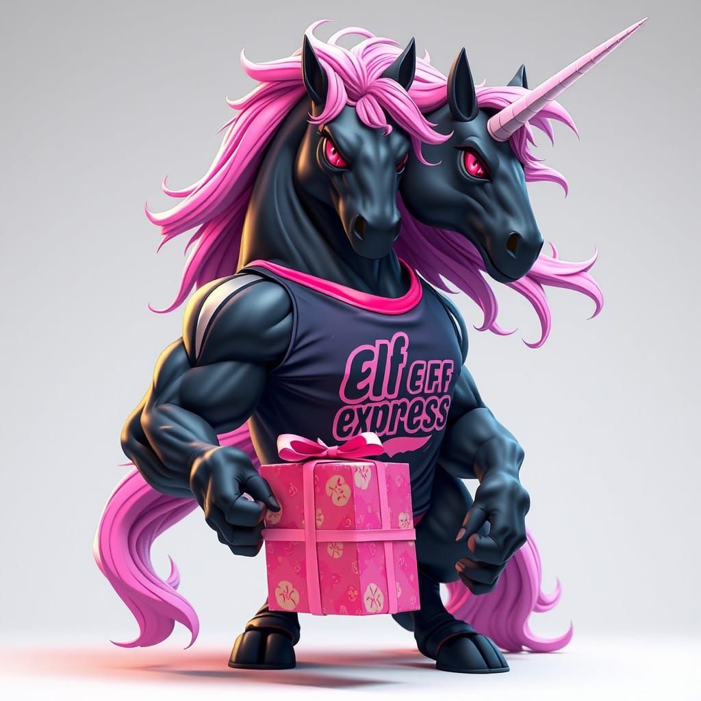 Majestic Cyberpunk Unicorn with Power and Whimsy