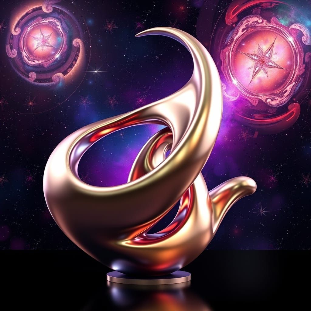 Cosmic Abstract Sculpture in Futuristic Style
