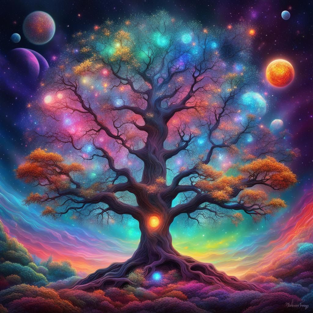 Holographic Cosmic Tree: Astral Illustration