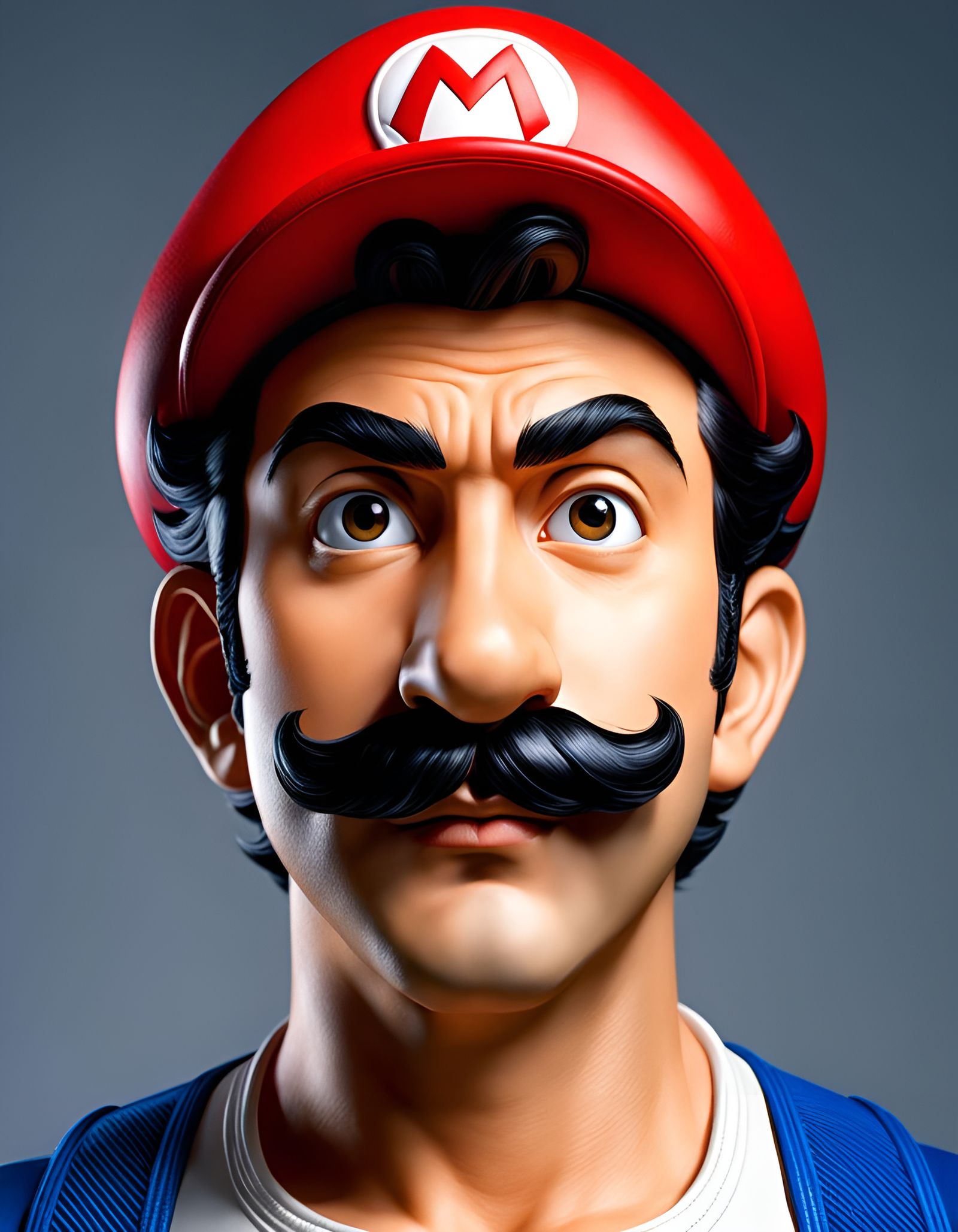 Mario Portrait in Manga Art Style