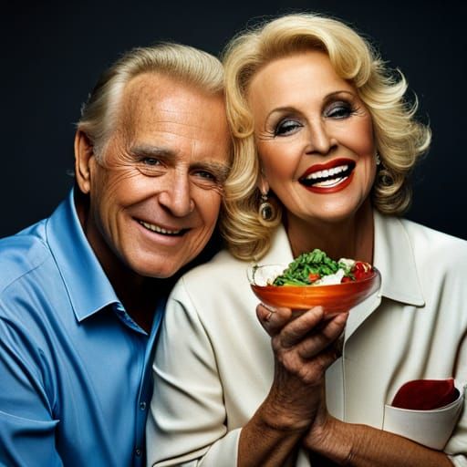 Candid Portrait: People Laughing and Eating Salad