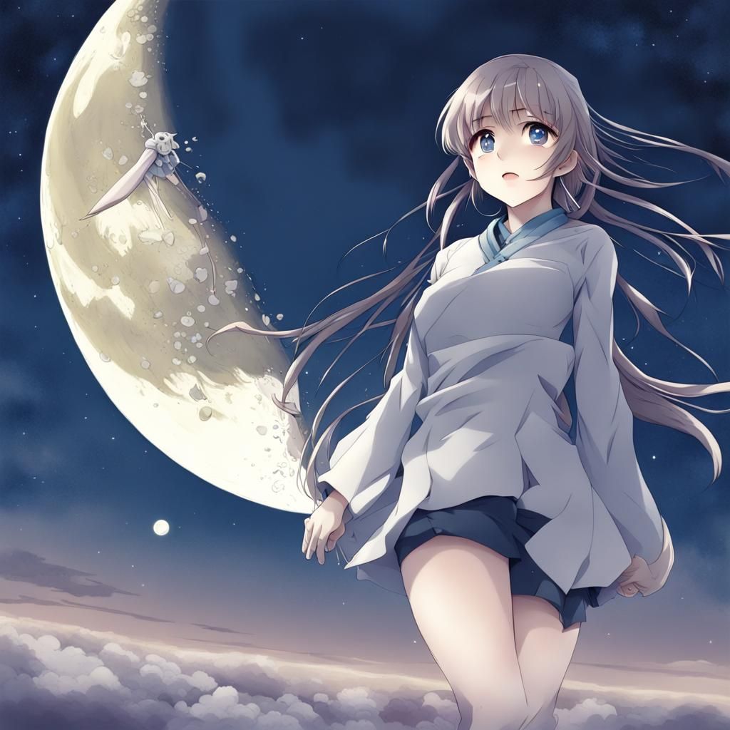 Anime Style Moon Digital Art