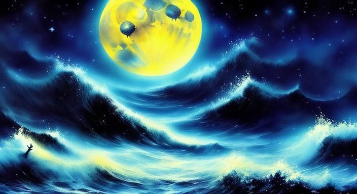 Moonlit Serenade in Impasto Style