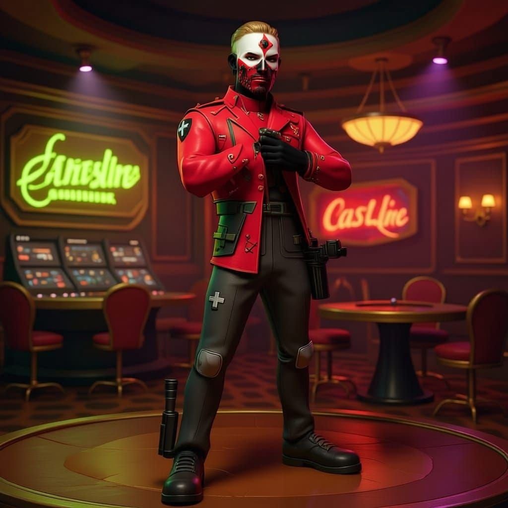 Fortnite Casino Skin in Detailed Matte Painting Style
