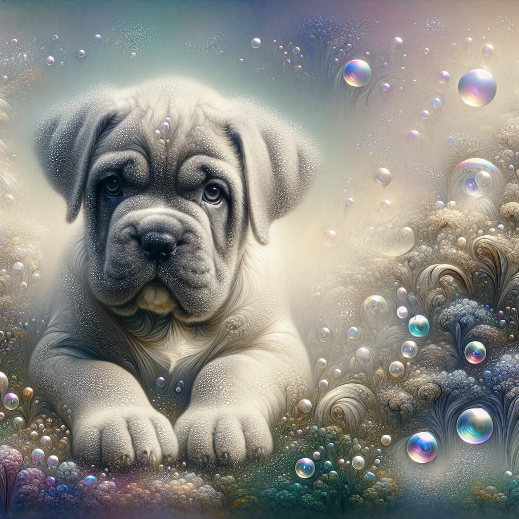 Ethereal Soap Bubble Cane Corso Puppy
