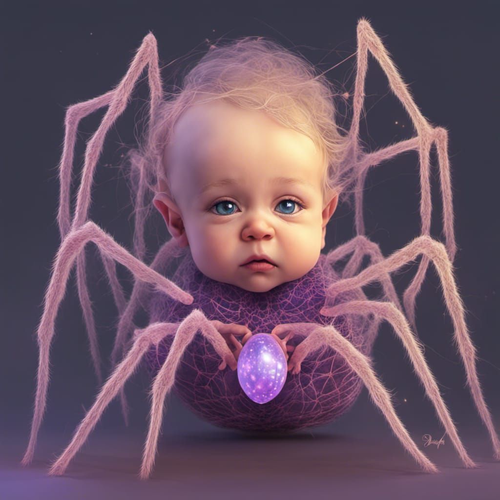 Surreal Spider Baby: A Psychedelic Art Masterpiece