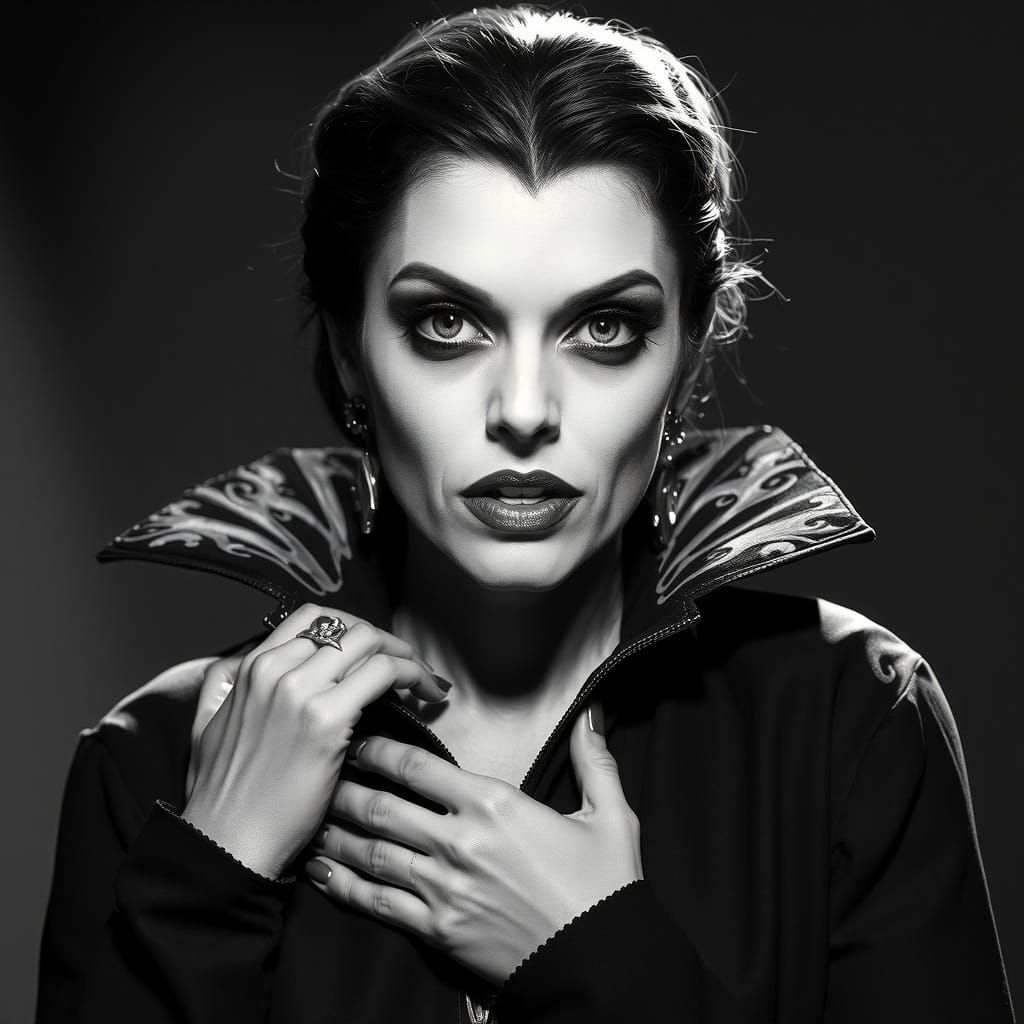 Vampiress in Velvet Cape