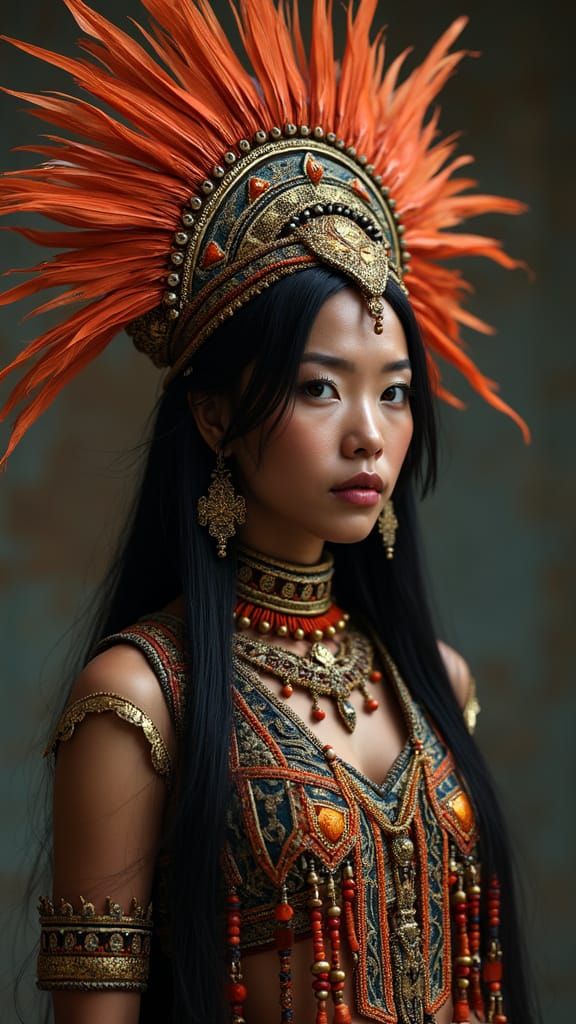 Haitian Voodoo Princess Portrait in Hyper-Realistic 3D