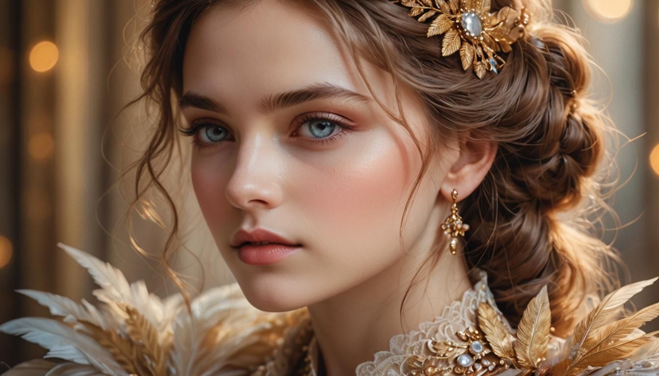 Beautiful European Portrait in Dreamlike Romanticism Style