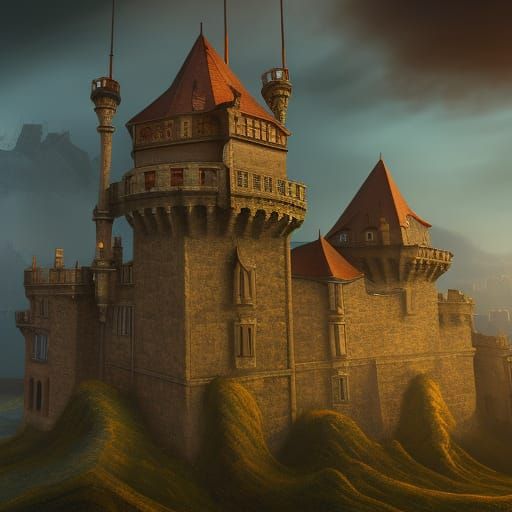 Detailed Medieval Castle Matte Painting
