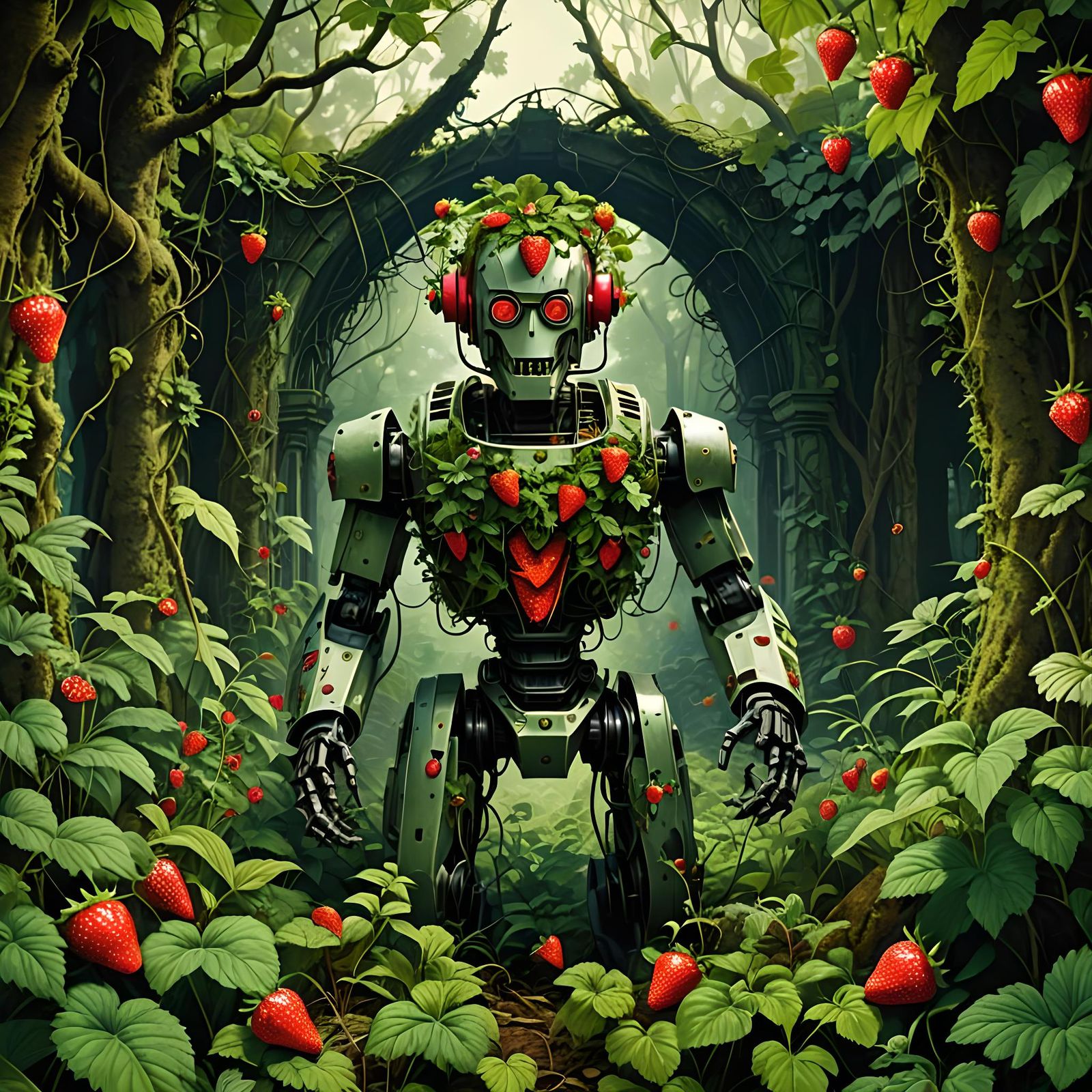 Robot Seizes Forest Crown in Jungle Ruins