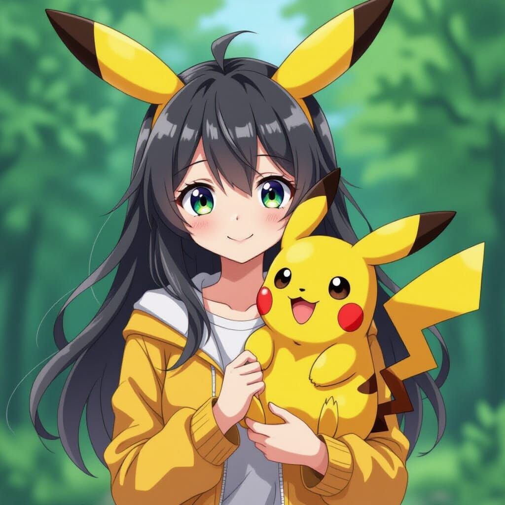 Anime Girl with Pikachu Ears