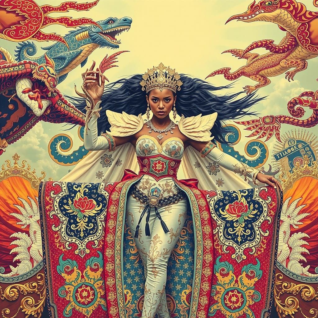 Majestic Woman in Baroque Style, Digital Art