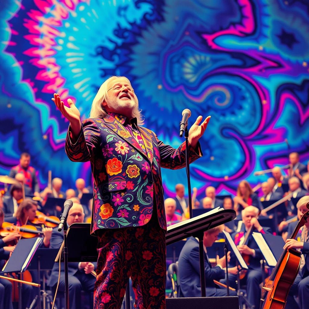 Jerry Garcia Conducts Vibrant Psychedelic Orchestra