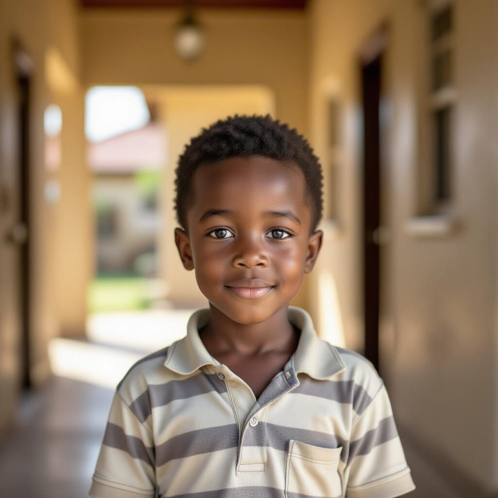 Nigerian Boy in Port Harcourt Home, Documentary Style