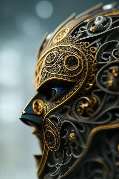 Intricate Water Mask: Hyperrealistic Fantasy Art