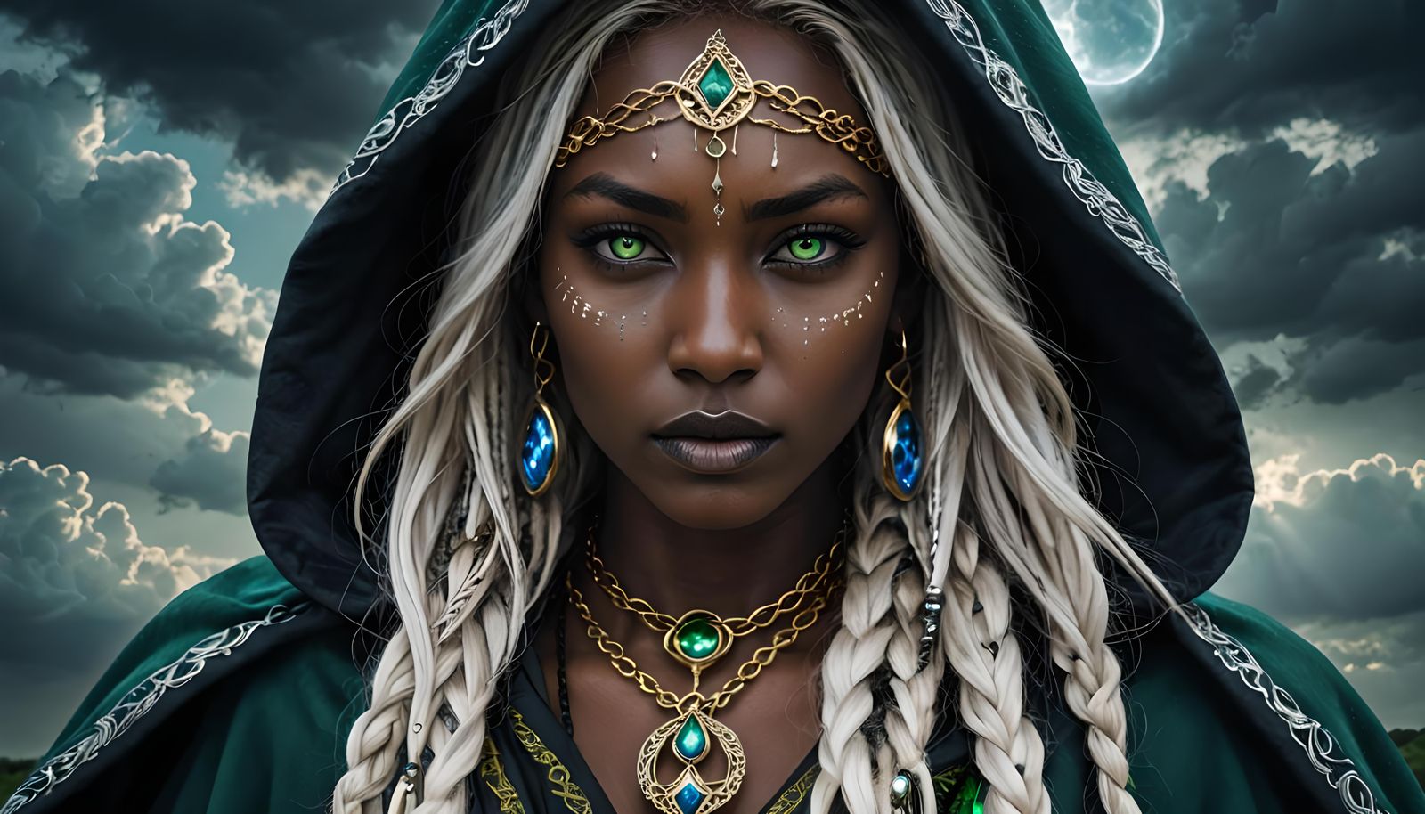 Celestial Witch with Jeweled Cloak Portrait