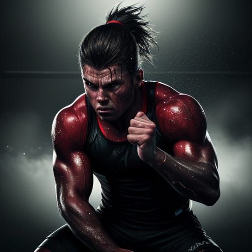 Hyperrealistic Sports Poster: Athlete in Motion