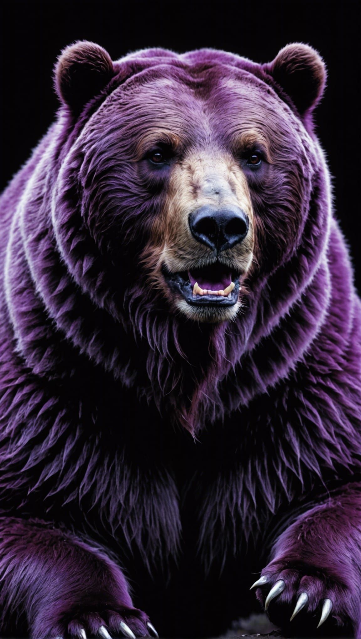 Velvet Amethyst Kodiak Bear Casting Plum Lightning