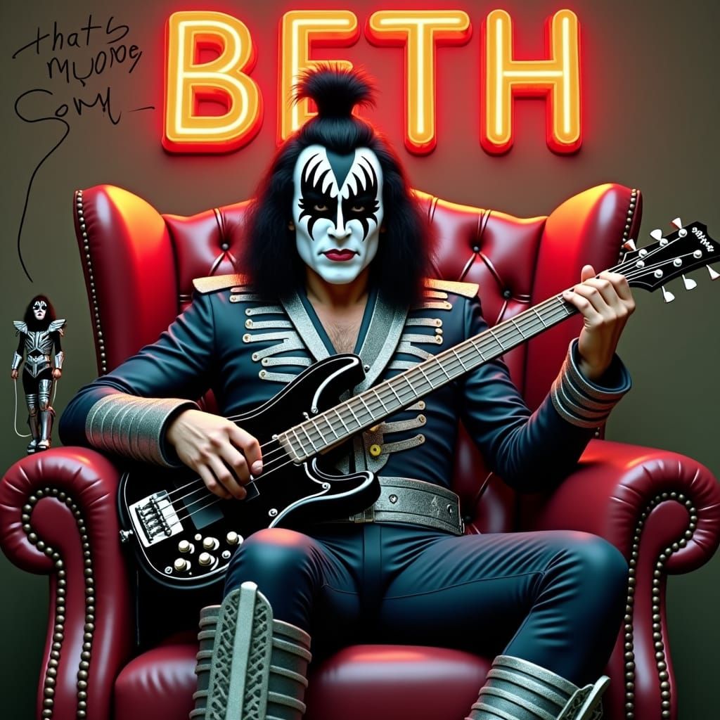 Gene Simmons and Miniature Peter Criss, Pop-Art Style