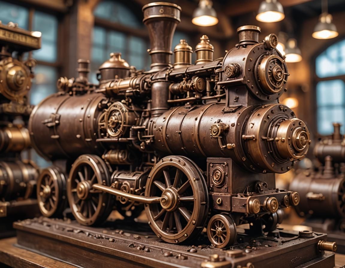 Chocolate Steampunk Steam Engine Sculpture