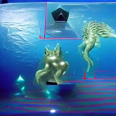 Holographic Geometric Shape Reflected in Water