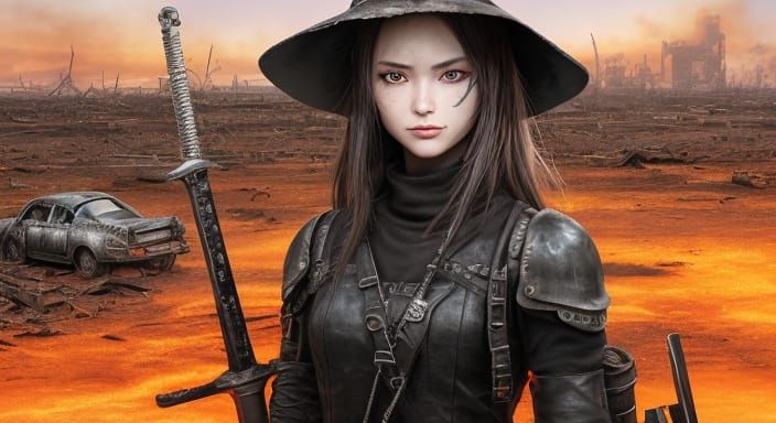 Cyberpunk Enigma in Tattered Elegance