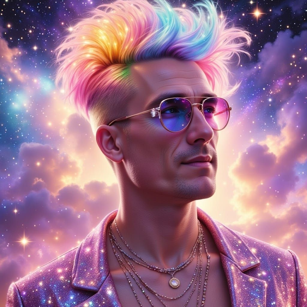 Rainbow Cotton Candy Hair.