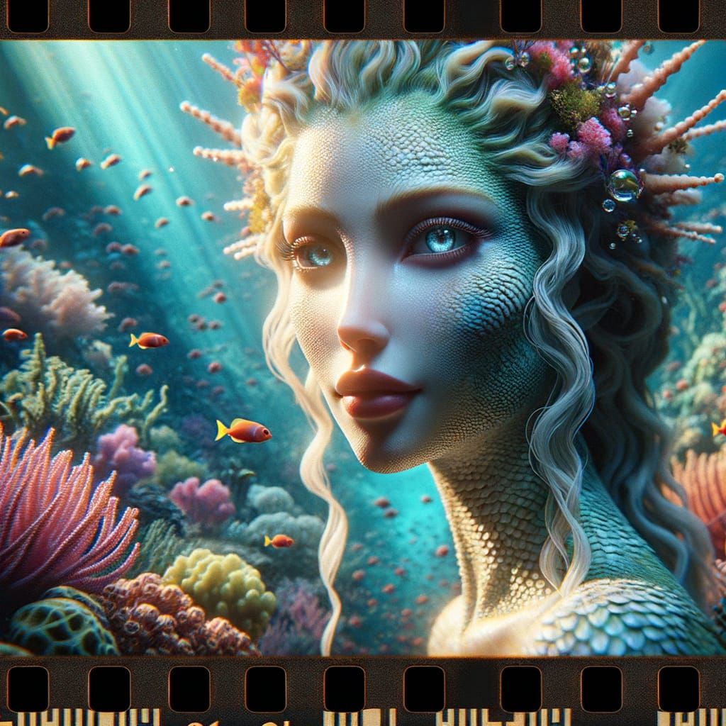 Regal Sea Goddess Amphitrite in Shimmering Scales