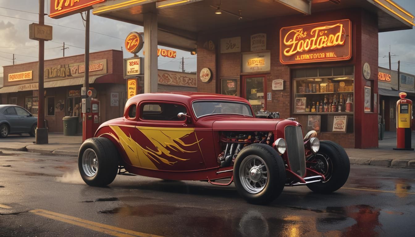 ZZ Top's Ford Coupe at Old Gas Station