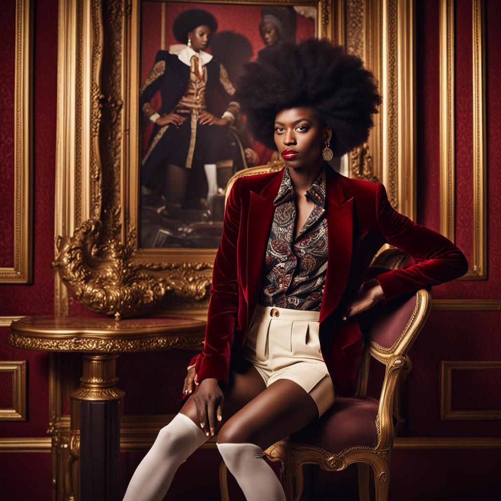 Elegant Editorial Fashion in Crimson and Gold