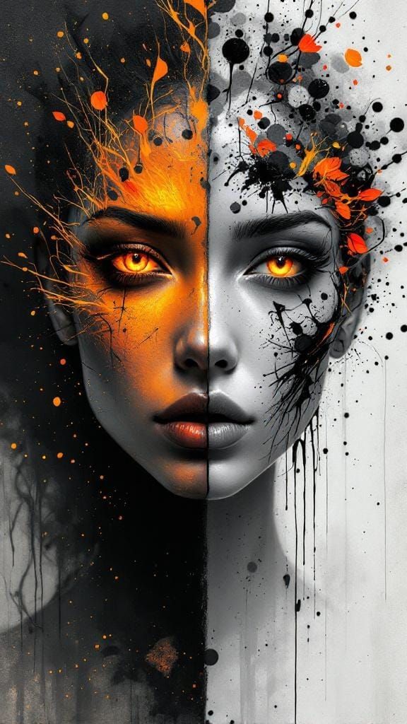 Symmetrical Divine Feminine Portrait in Mythpunk Style