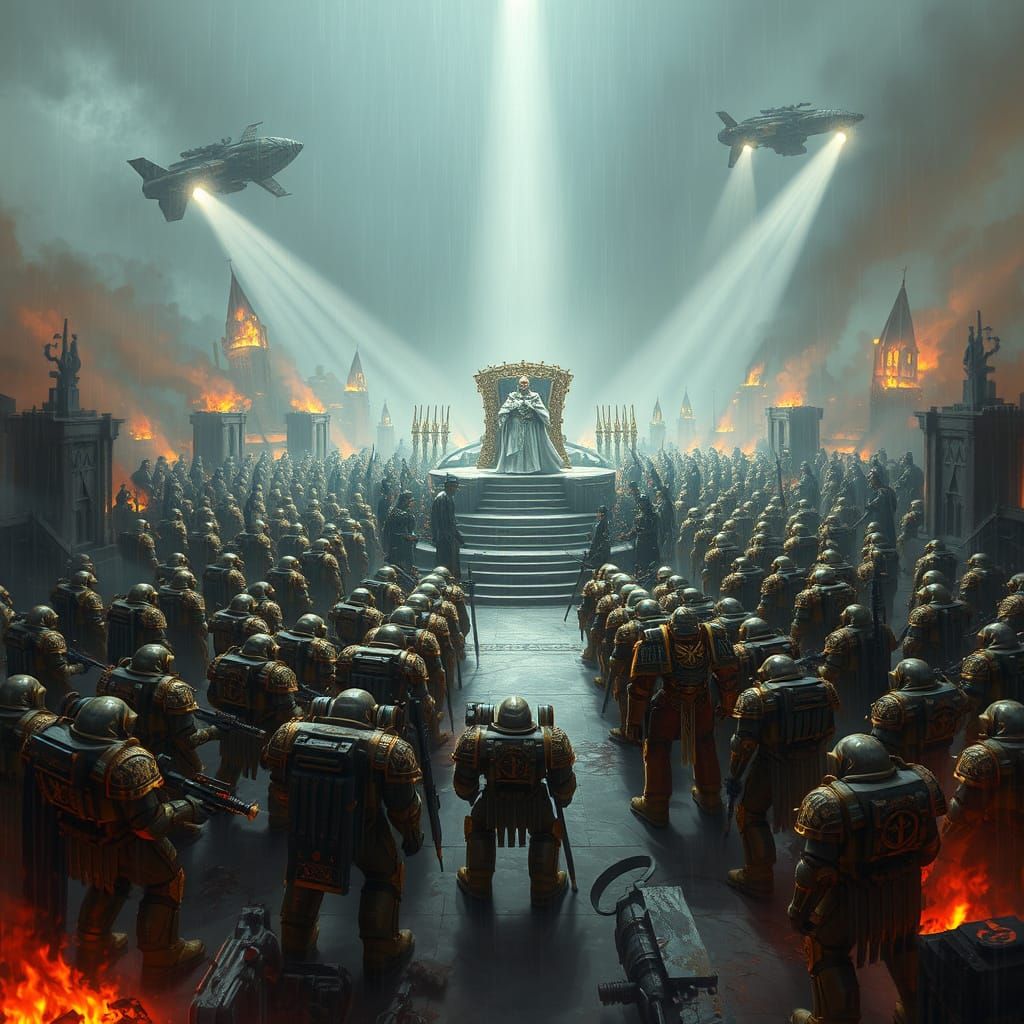 Warhammer Warriors in Heavy Armor, Imperial Formation with S...