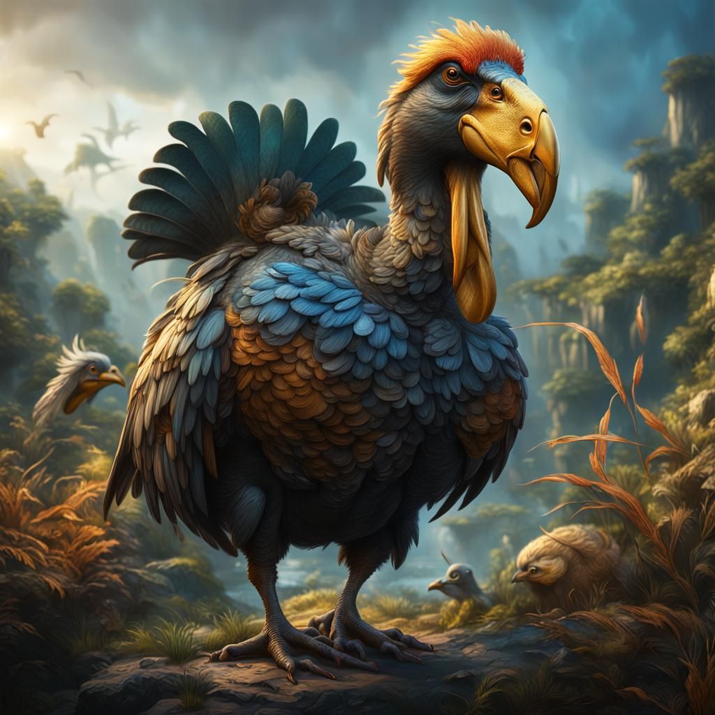 Detailed Dodo Bird Matte Painting in 8K