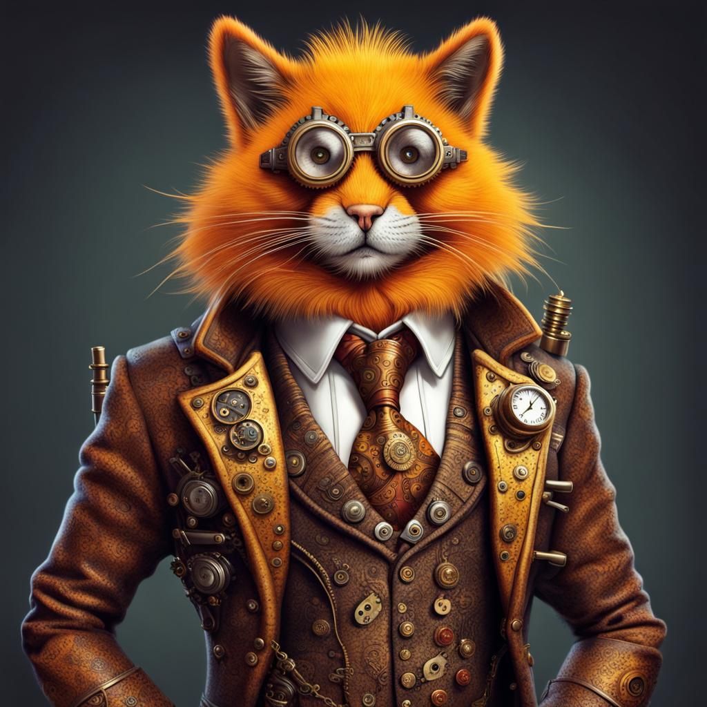 Steampunk Saffron Furry Businessman