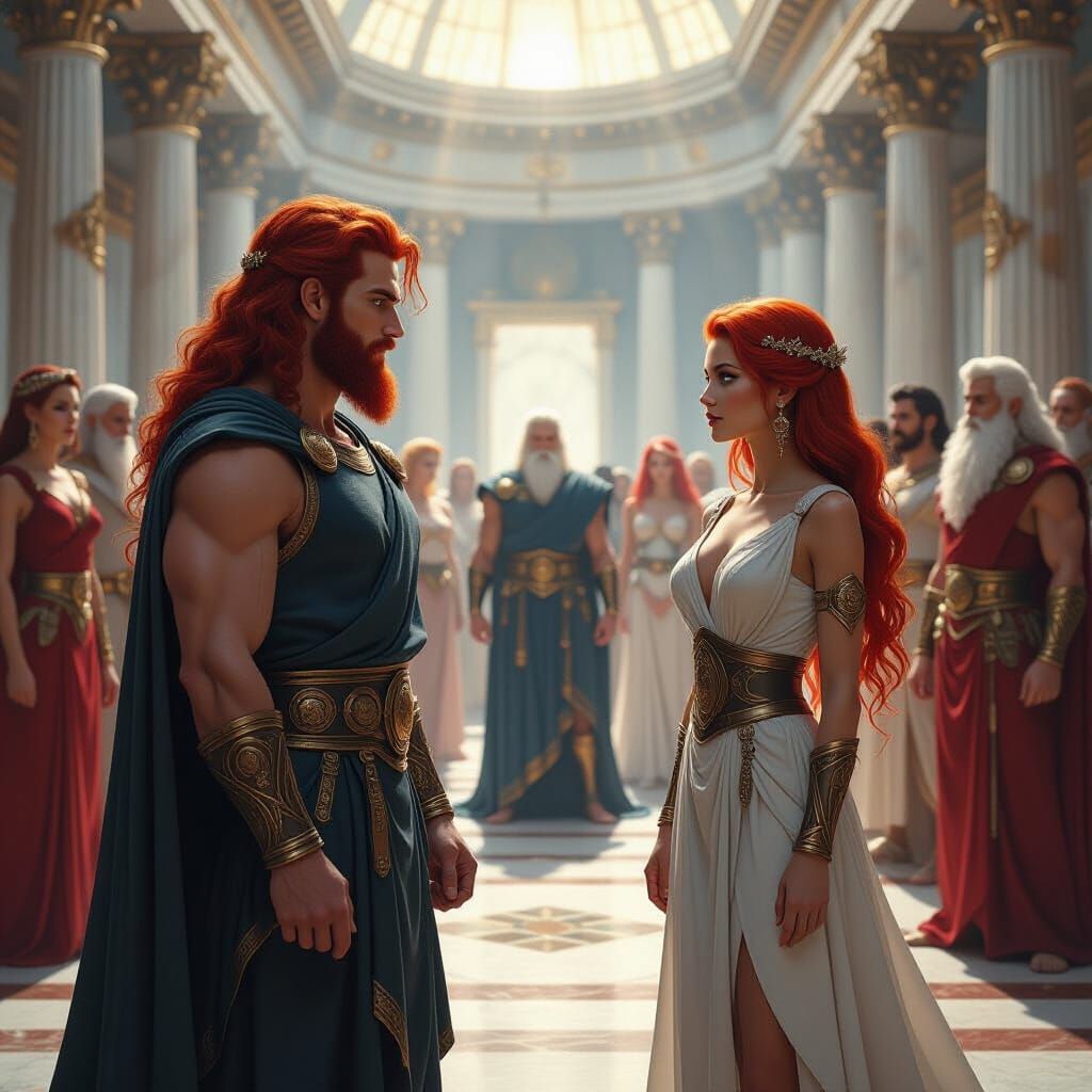 Kairos with Olympians in Epic Digital Painting