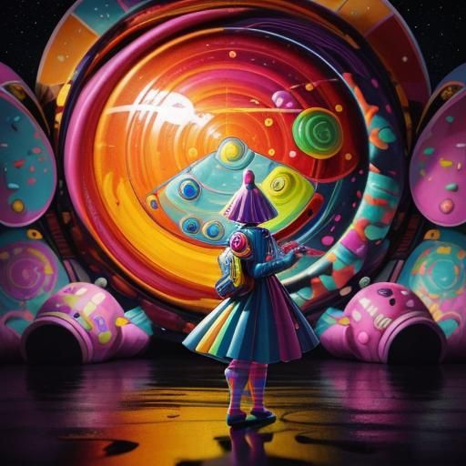 Sci-Fi Movie Scene in Candyland Art Style