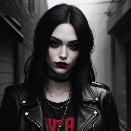 Moody Portrait of Woman in Smoky Alley