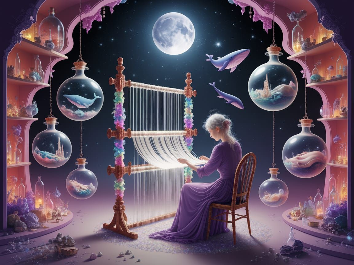 Artist Weaving Dreamscapes from Starlight and Color