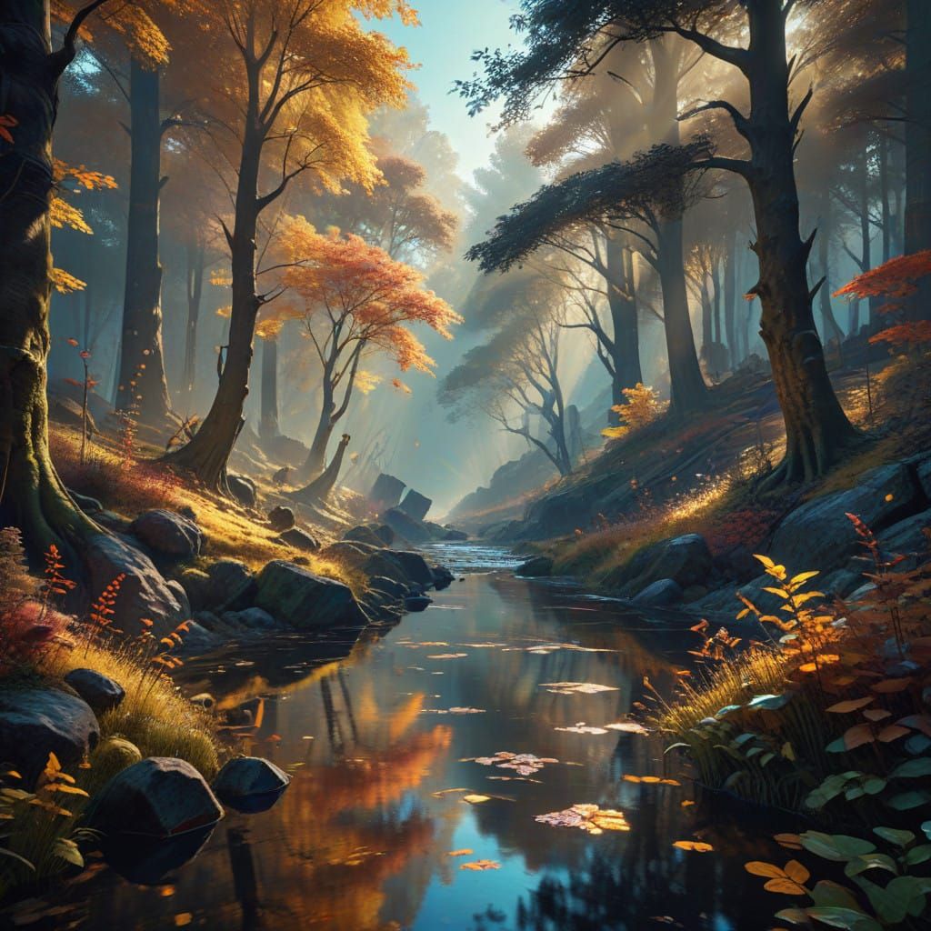 Lyrical Abstraction of Autumnal Wonder in Soft Focus