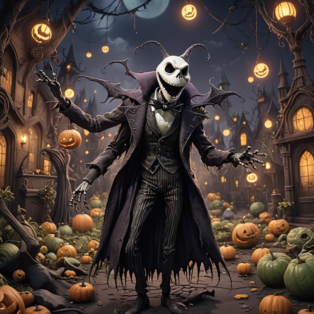 Jack Skellington as Oogie Boogie: Detailed Matte Painting
